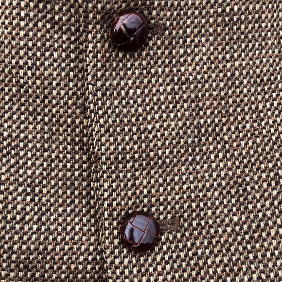 SOLD Men’s Vintage Wool Two Button Front Brown Tweed Sport Coat - Picture 4 of 7